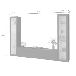 Parete attrezzata Leda, cm 260x30h180,<Dmora Hot
