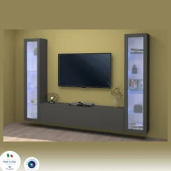 Parete attrezzata Leda, cm 260x30h180,<Dmora Hot
