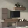 Parete attrezzata Nana, 290x40 h190 cm, Bronzo e Noce<Dmora New