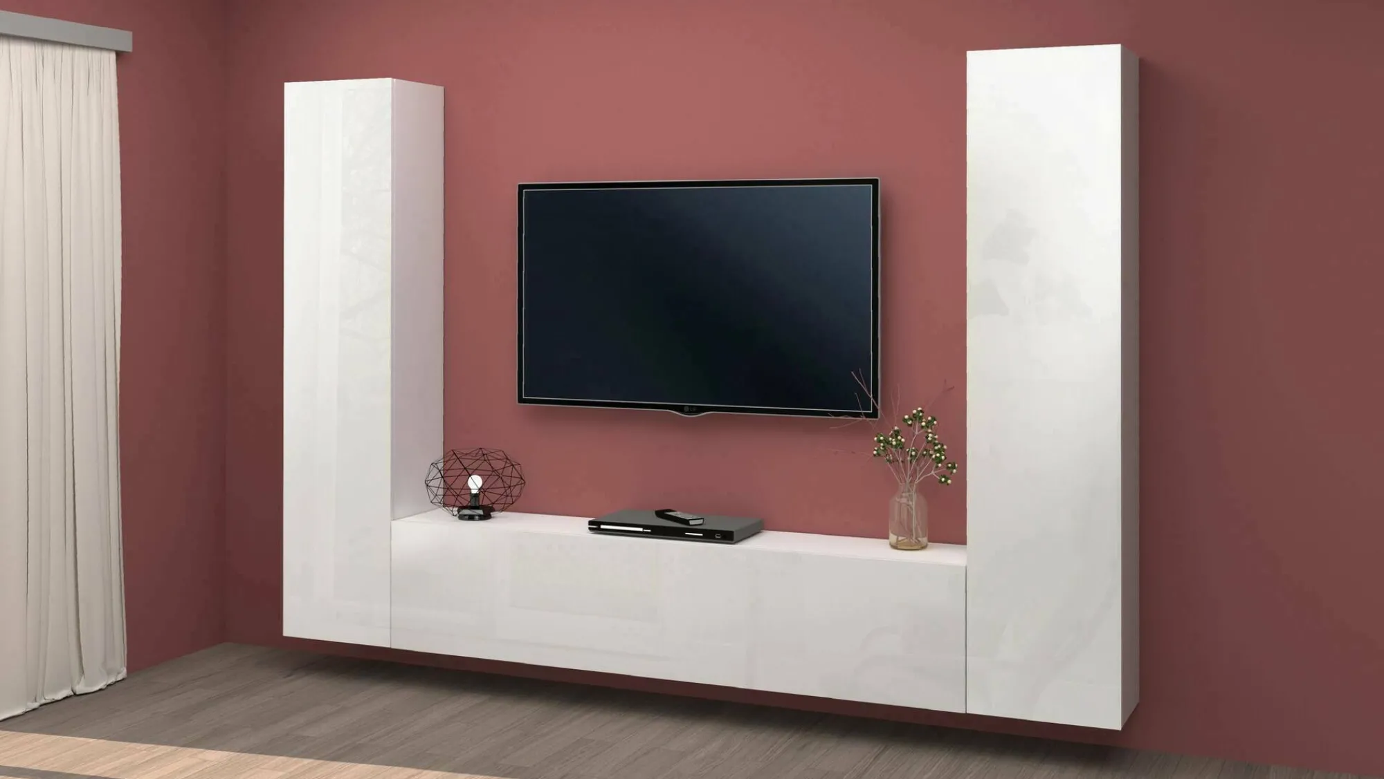 Parete attrezzata Natasha, cm 260x30h180,<Dmora Flash Sale
