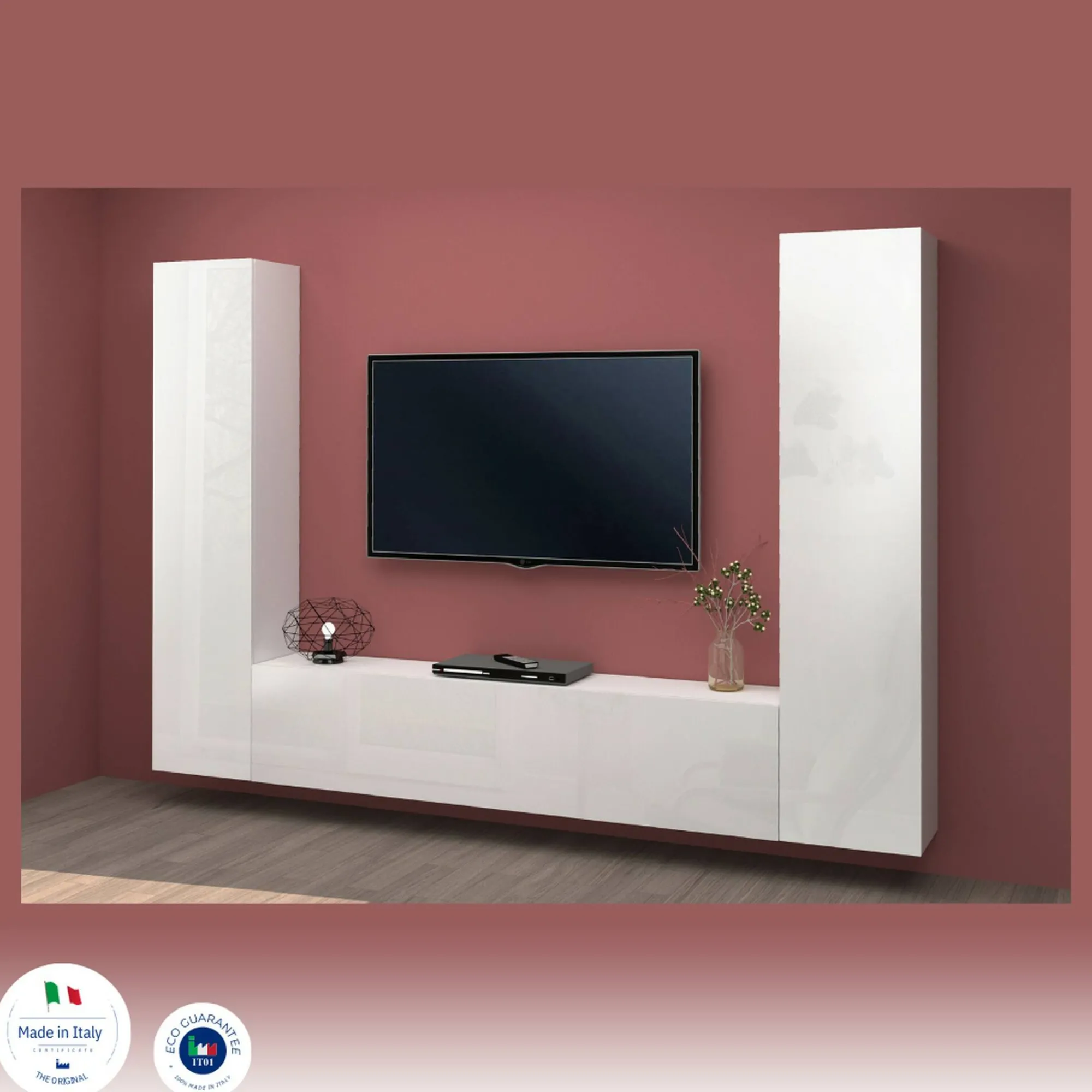 Parete attrezzata Natasha, cm 260x30h180,<Dmora Flash Sale