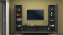 Parete attrezzata Natasha, cm 260x30h180,<Dmora Online