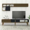 Parete attrezzata Ostro, 180x35h40 cm, Noce e Antracite<Dmora Discount