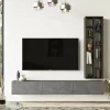 Parete attrezzata Sardegna, 175x27 h25 cm, Argento e Nero<Dmora Cheap