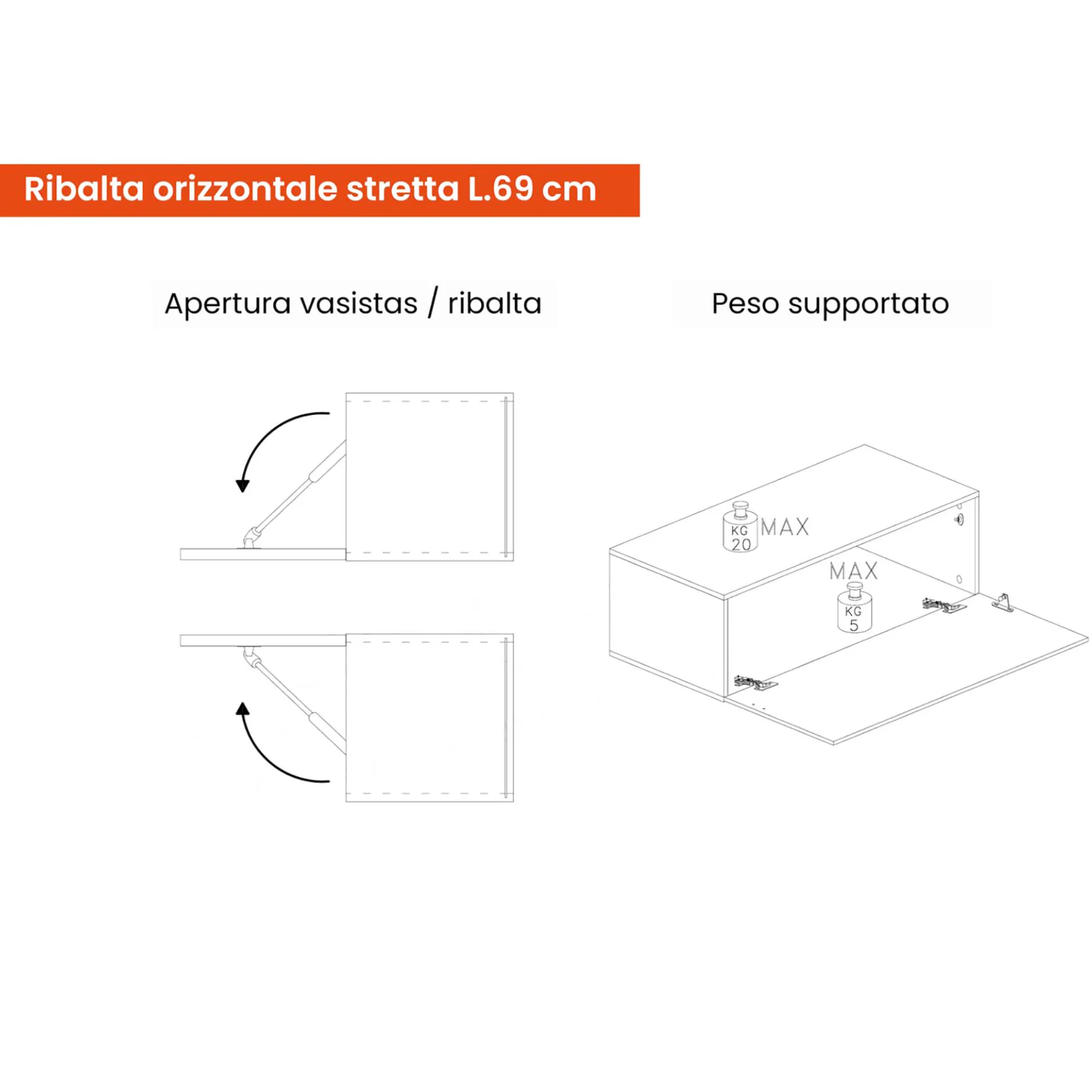 Parete attrezzata Tony, 262x30 h185 cm, Noce e Antracite<Dmora Store