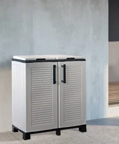 Pattumiera Alistar, Grigio chiaro e Nero, Finitura righe<Dmora Cheap