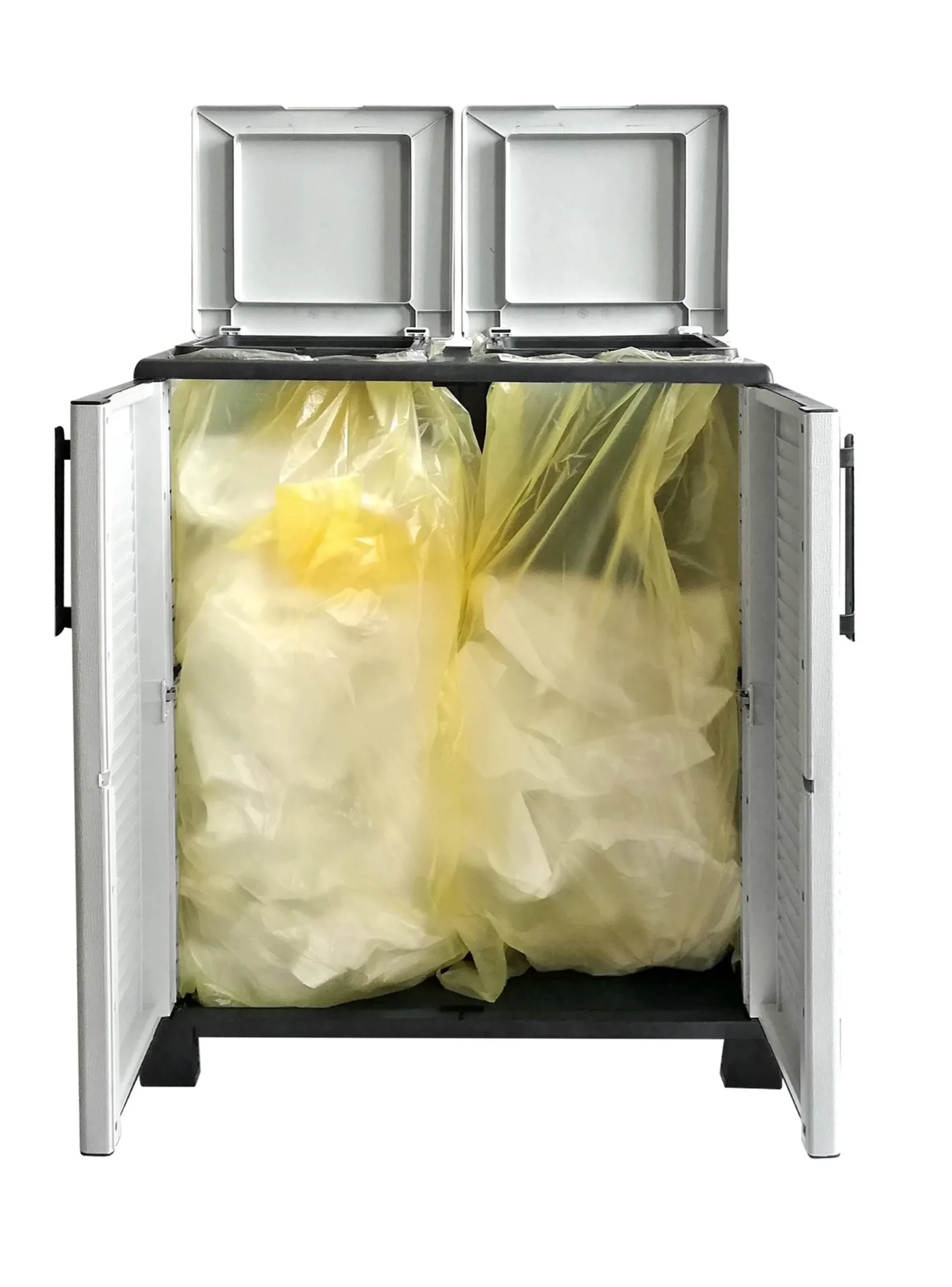 Pattumiera Alistar, Grigio chiaro e Nero, Finitura righe<Dmora Cheap