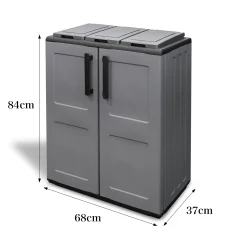 Pattumiera Artan, Grigio e Nero, Finitura quadri<Dmora Flash Sale