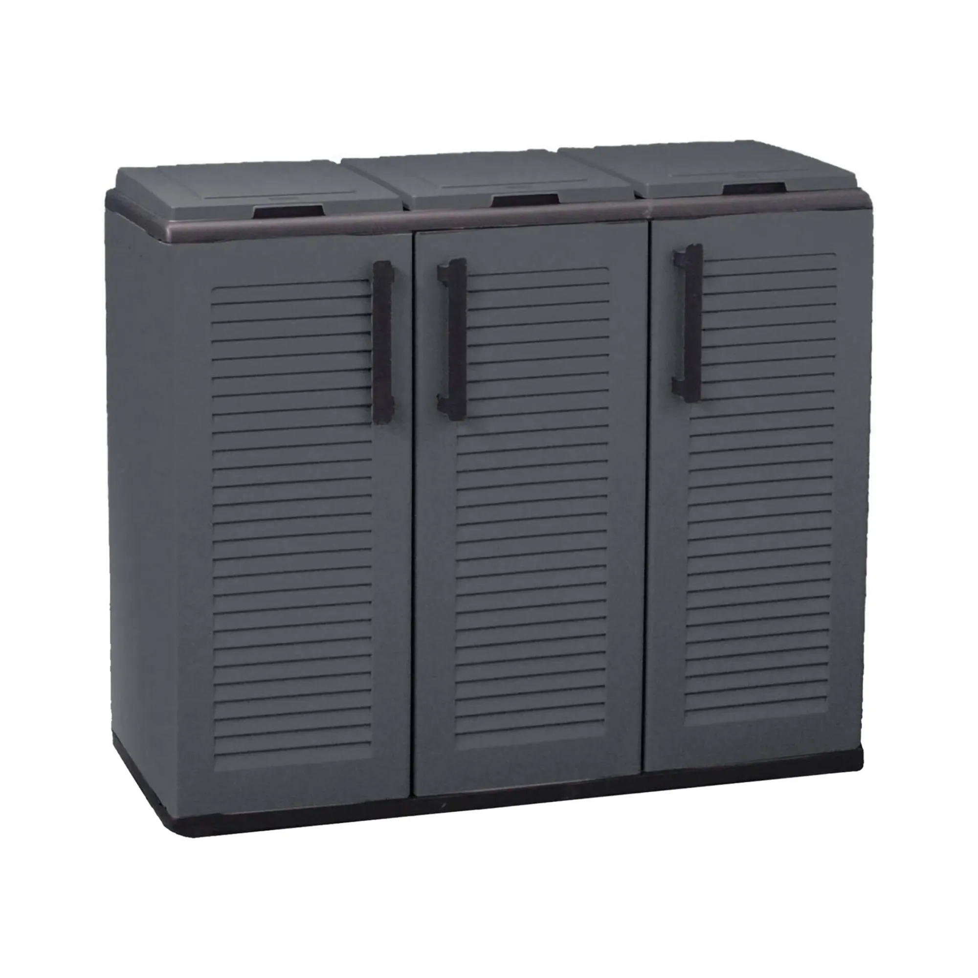Pattumiera Daffaticat, Grigio e Nero, Finitura righe<Dmora Shop