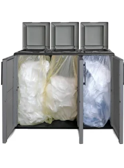 Pattumiera Daffaticat, Grigio e Nero, Finitura quadri<Dmora Flash Sale