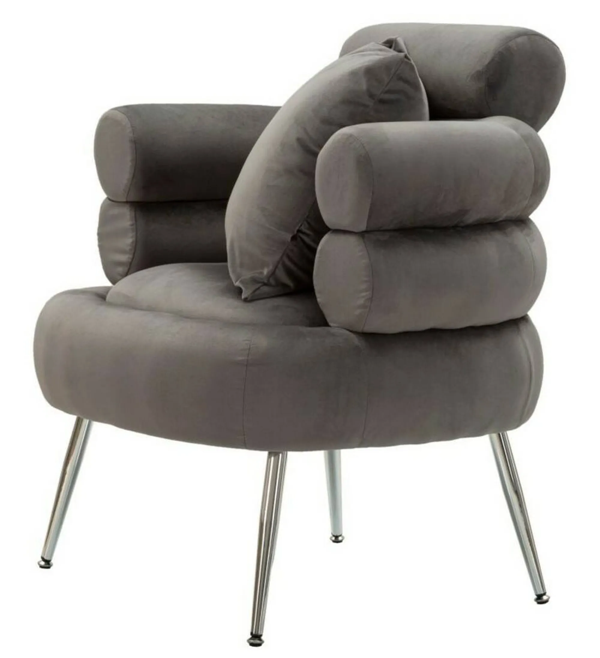 Poltrona Castagna, 78x68 h85 cm, Grigio e Argento<Dmora Best