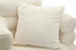 Poltrona Castagna, 78x68 h85 cm, Bianco e Oro<Dmora Cheap