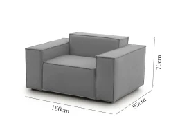 Poltrona Dbrogn, Cm 160x95h70,<Dmora Online
