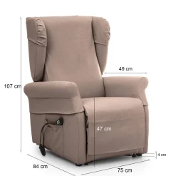 Poltrona Dromanzin, 75x84 h107 cm,<Dmora Hot