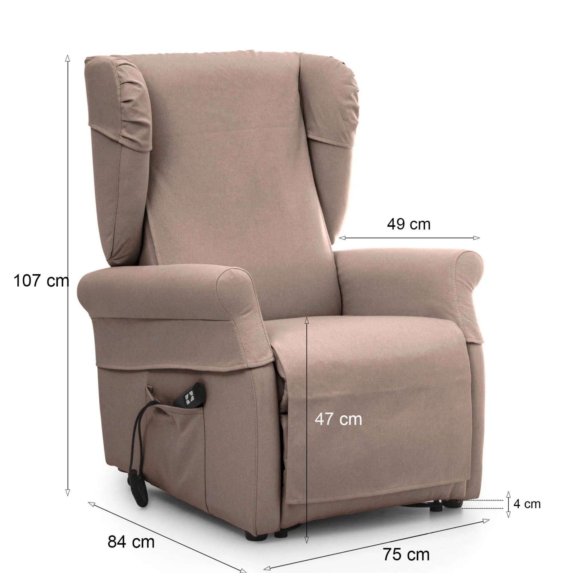 Poltrona Dromanzin, 75x84 h107 cm,<Dmora Hot