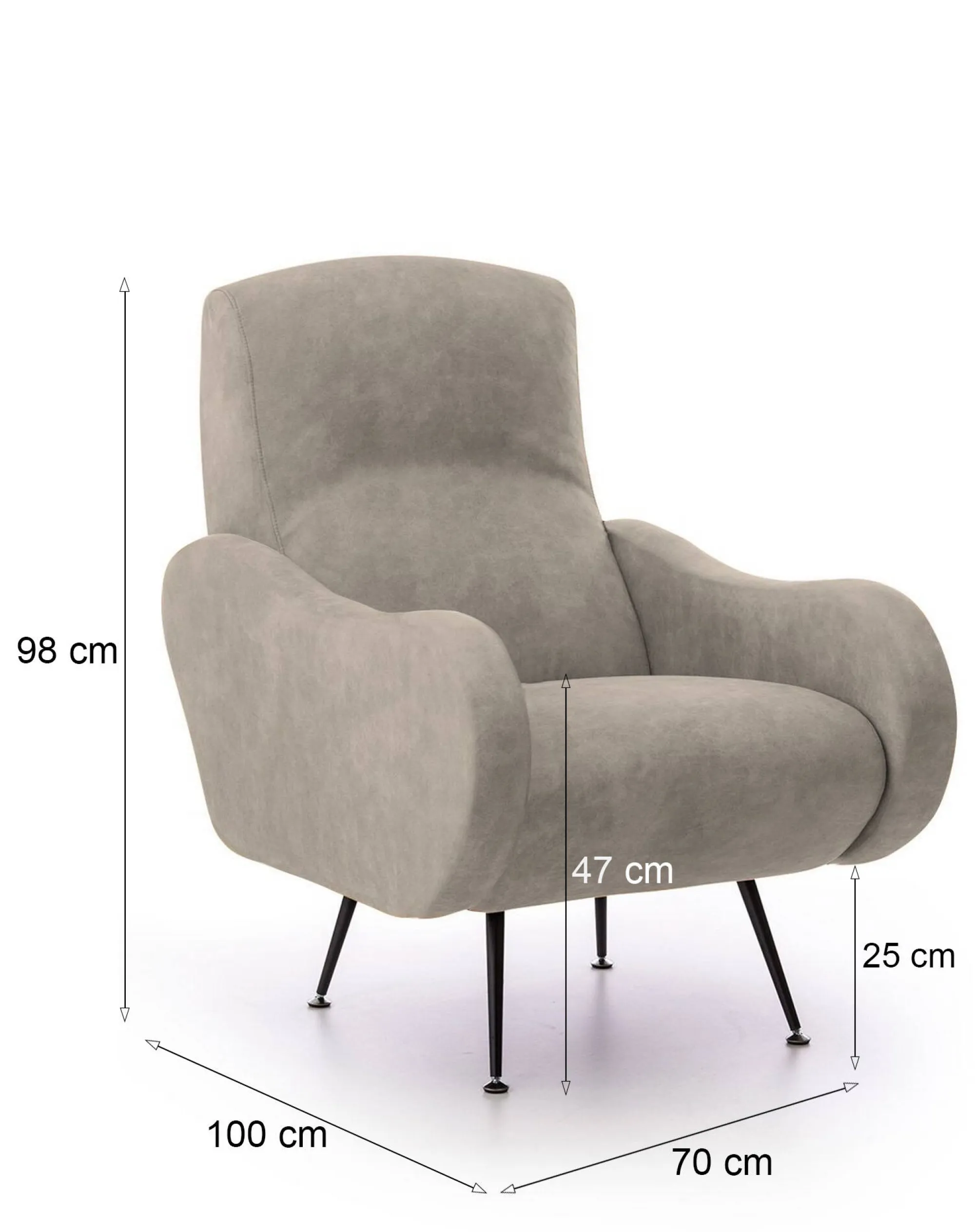 Poltrona Dromondin, 70x100 h98 cm,<Dmora Cheap