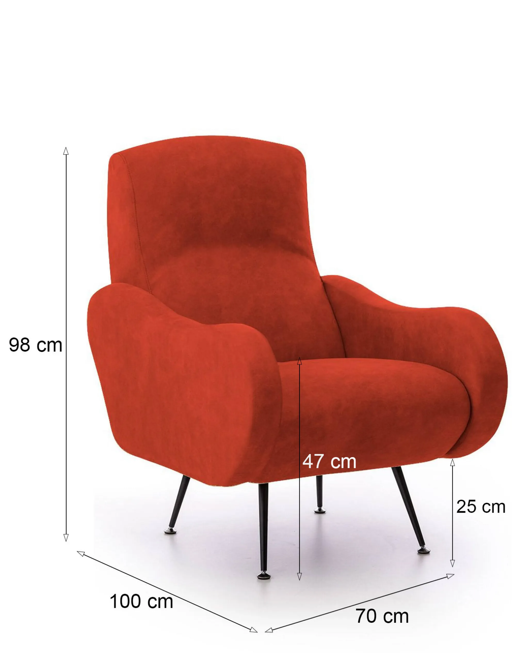 Poltrona Dromondin, 70x100 h98 cm,<Dmora Hot