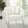 Poltrona Foster, 88x77 h74 cm, Crema e Oro<Dmora Best
