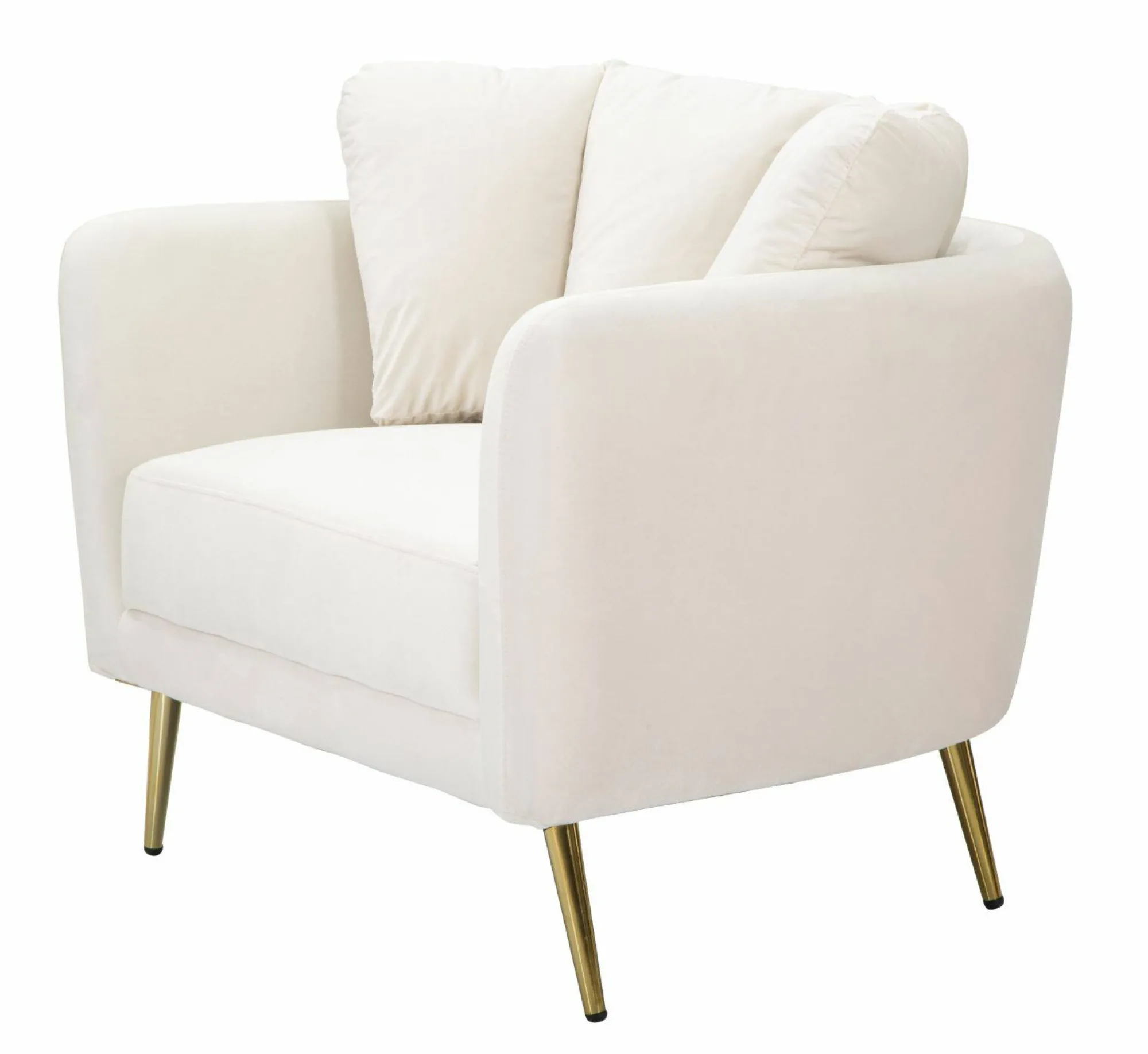 Poltrona Foster, 88x77 h74 cm, Crema e Oro<Dmora Best