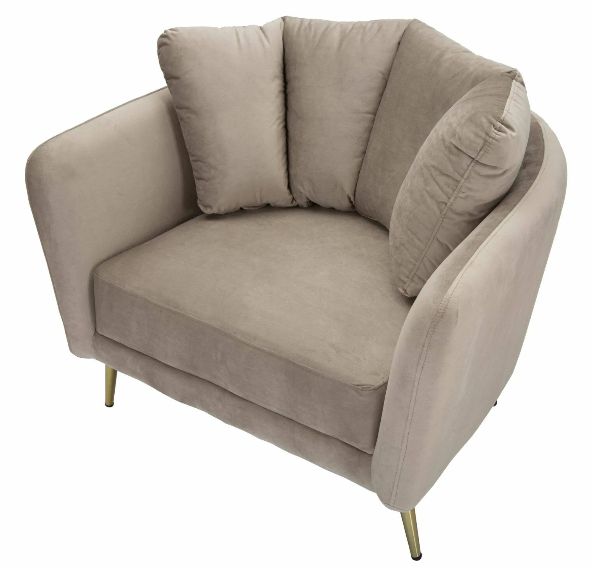 Poltrona Foster, 88x77 h74 cm, Grigio e Oro<Dmora Sale