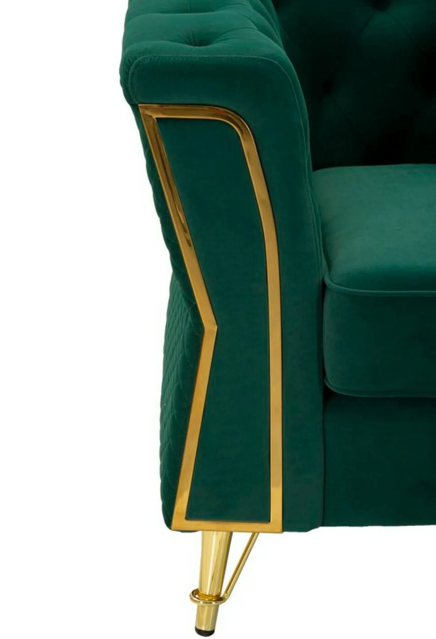 Poltrona Gabbiano, 104x83 h76 cm, Verde e Oro<Dmora Fashion
