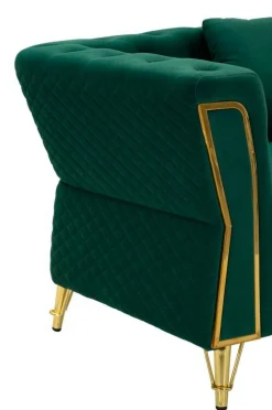 Poltrona Gabbiano, 104x83 h76 cm, Verde e Oro<Dmora Fashion