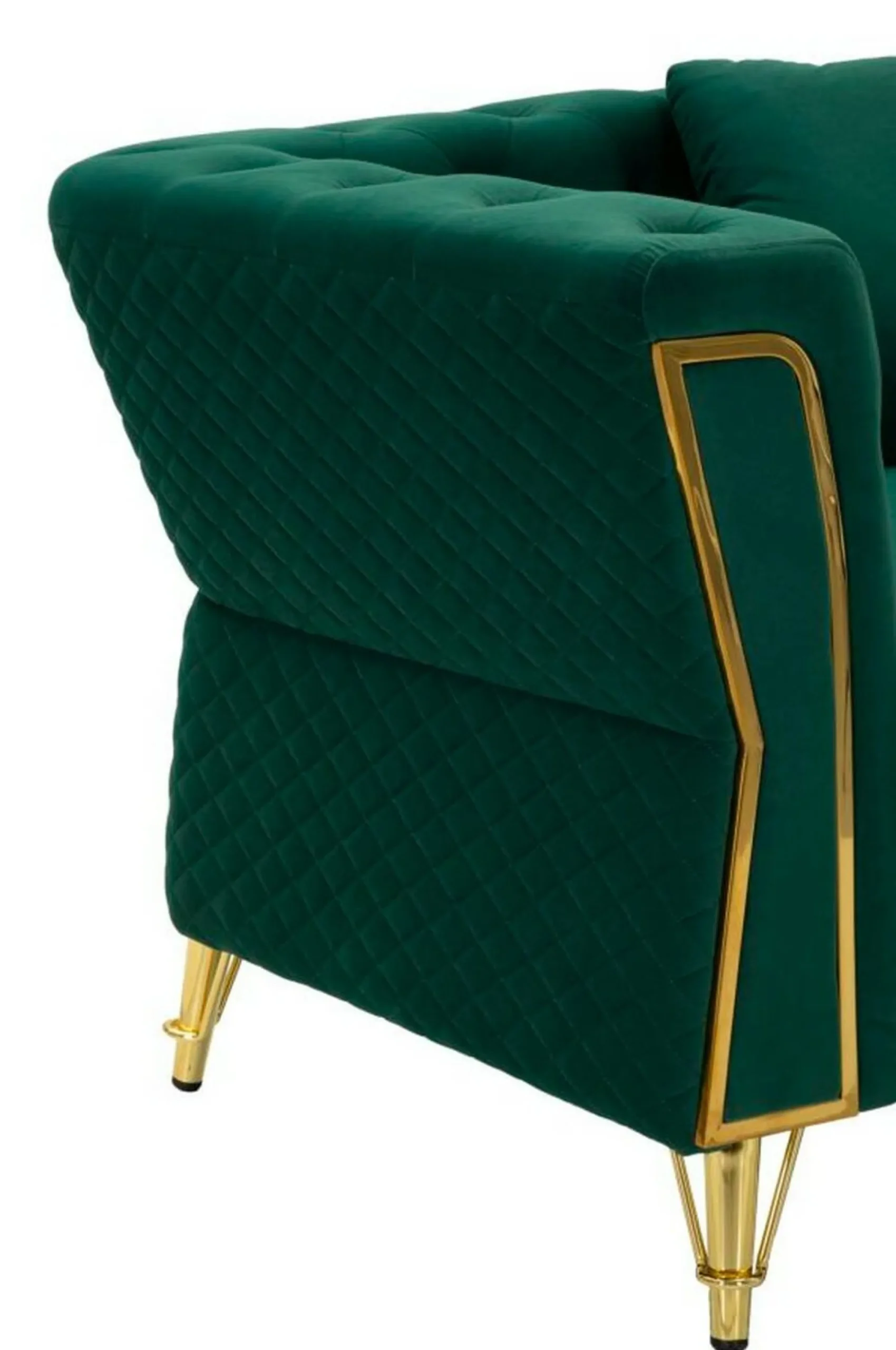 Poltrona Gabbiano, 104x83 h76 cm, Verde e Oro<Dmora Fashion