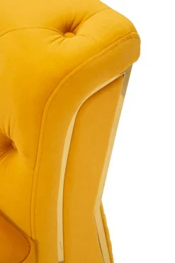 Poltrona Gabbiano, 104x83 h76 cm, Ocra e Oro<Dmora Clearance