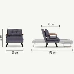 Poltrona Keoni 60x78 h78 cm,<Dmora Best