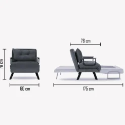Poltrona Keoni 60x78 h78 cm,<Dmora Best