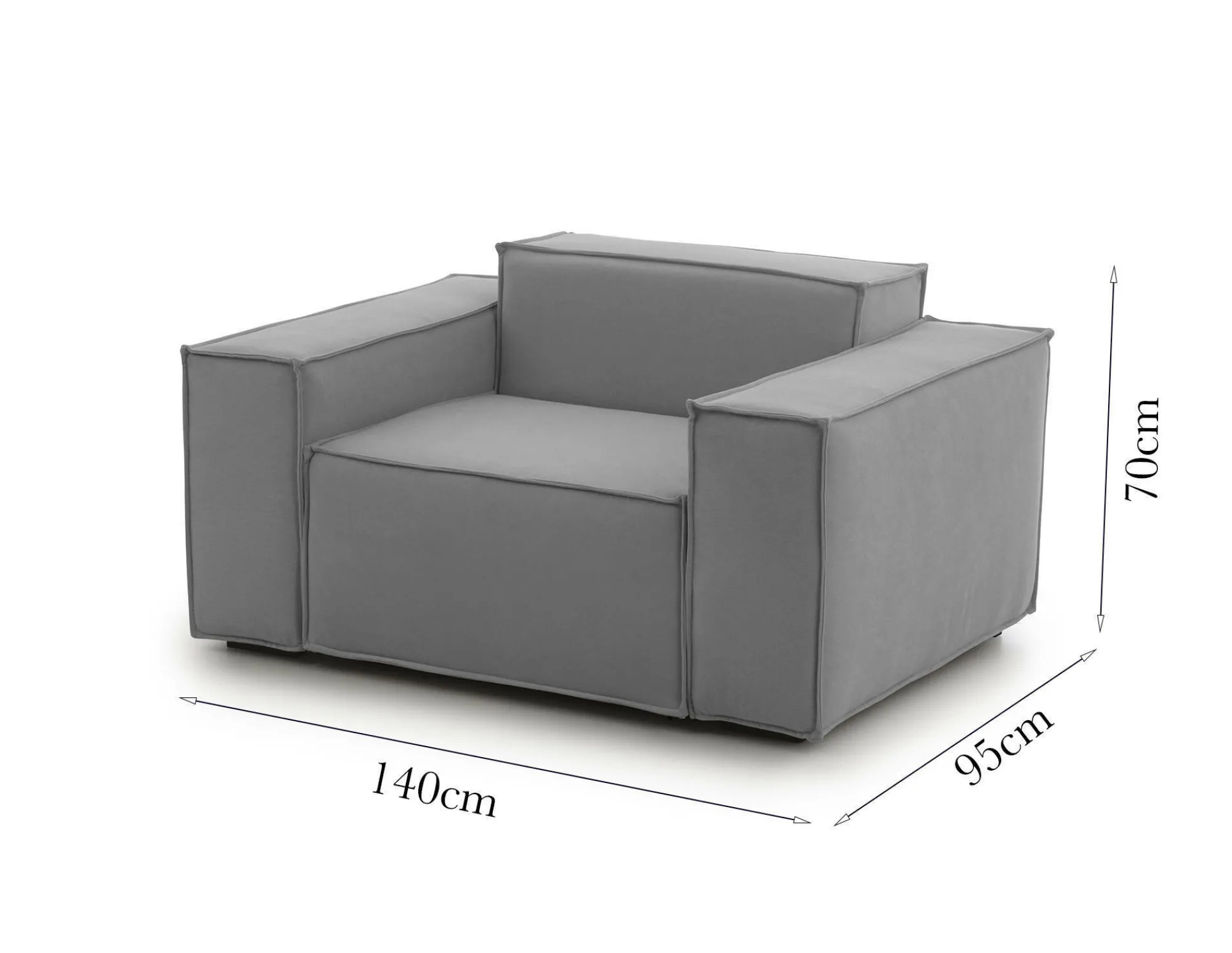 Poltrona Leonia, Cm 140x95h70,<Dmora Outlet