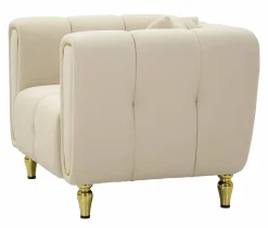 Poltrona Madama, 81x97 h71 cm, Crema e Oro<Dmora Online