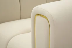Poltrona Madama, 81x97 h71 cm, Crema e Oro<Dmora Online