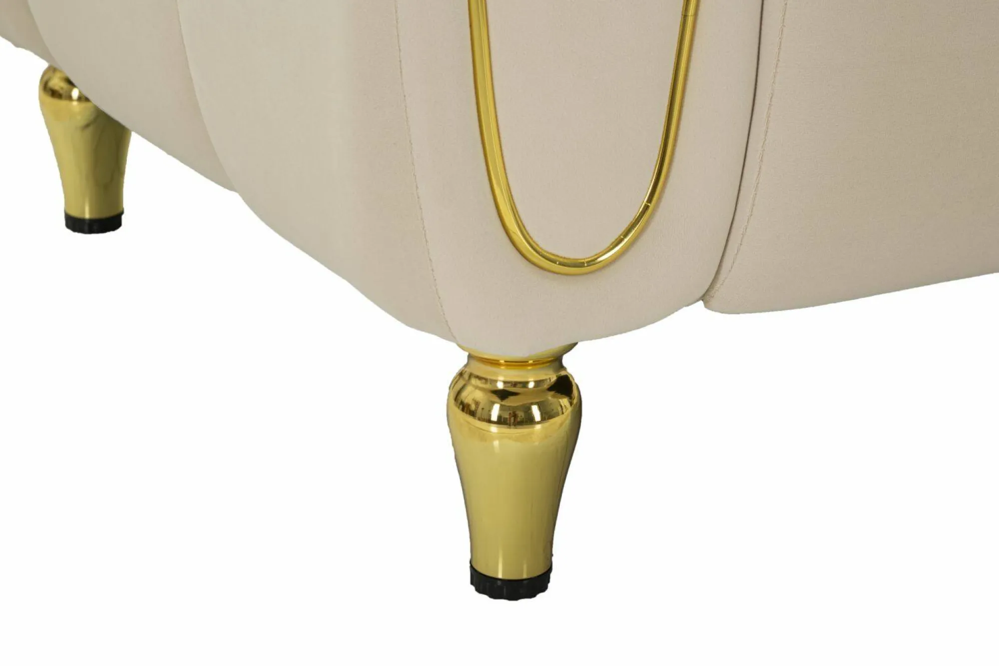Poltrona Madama, 81x97 h71 cm, Crema e Oro<Dmora Online
