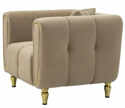 Poltrona Madama, 81x97 h71 cm, Grigio e Oro<Dmora Flash Sale