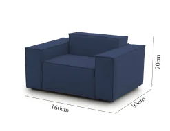 Poltrona Rodonite, Cm 160x95h70,<Dmora Flash Sale