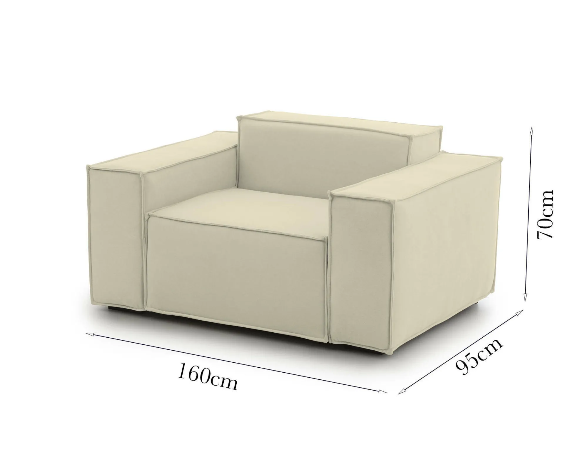 Poltrona Rodonite, Cm 160x95h70,<Dmora Sale