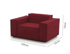 Poltrona Rodonite, Cm 160x95h70,<Dmora Store