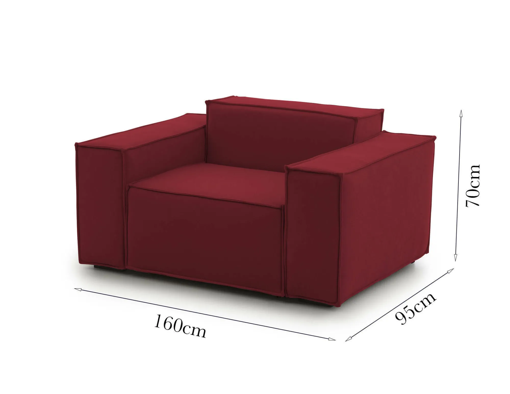 Poltrona Rodonite, Cm 160x95h70,<Dmora Store