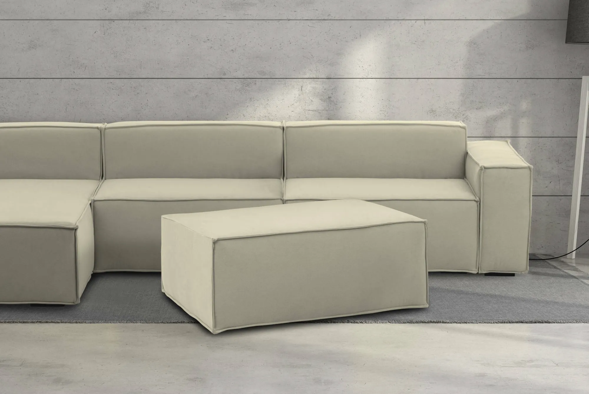 Pouf Assisi, Cm 100x70h43,<Dmora Cheap