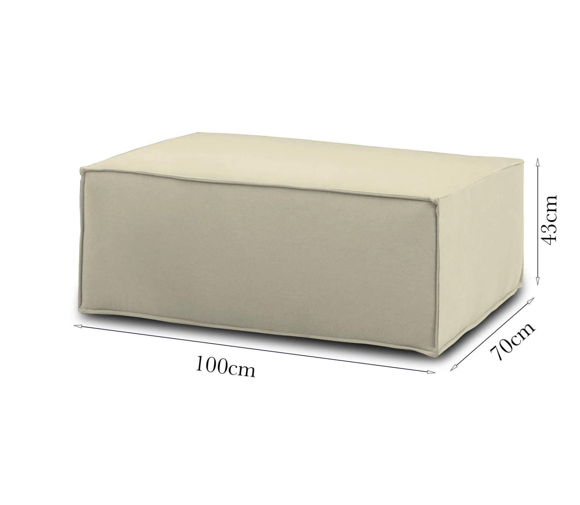 Pouf Assisi, Cm 100x70h43,<Dmora Cheap