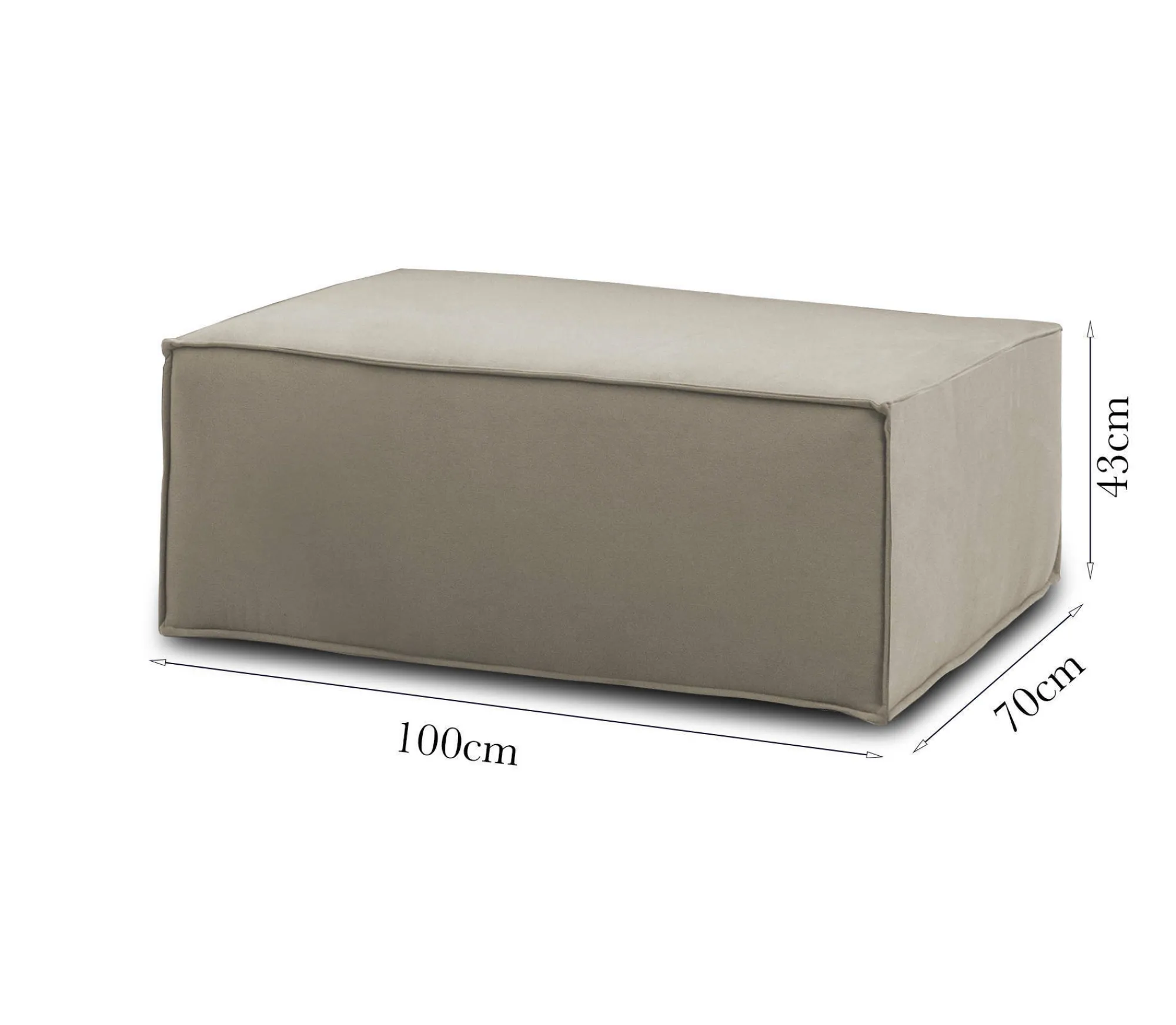 Pouf Assisi, Cm 100x70h43,<Dmora Sale