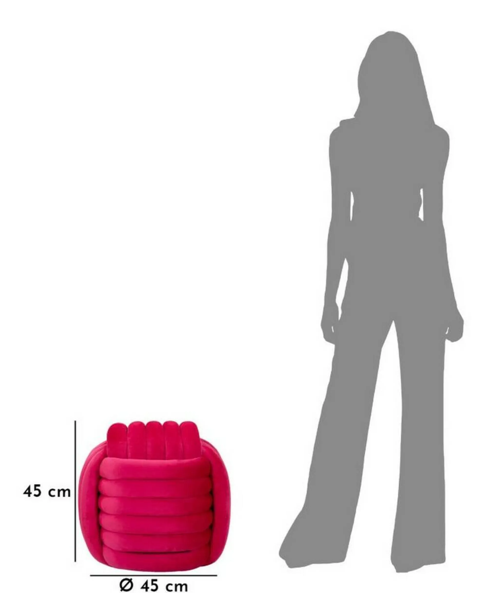 Pouf Bozzente, 45x45 h45 cm,<Dmora Hot