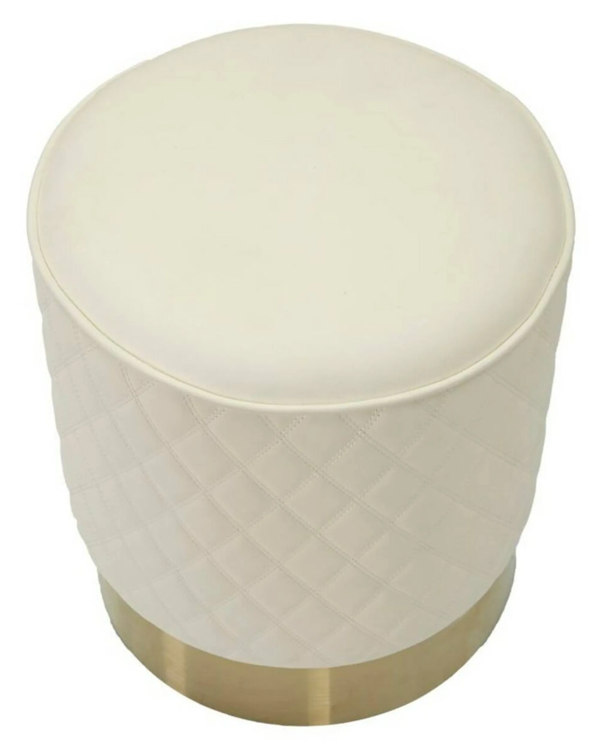 Pouf Erro, 36x36 h39 cm, Bianco e Oro<Dmora Flash Sale