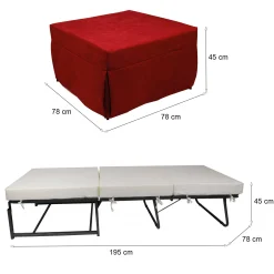 Pouf letto Arno, 78x78 h45 cm,<Dmora Store