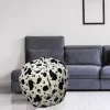 Pouf Lorenza, 80x80 h120 cm, Nero e Bianco, Fantasia a macchie<Dmora Best