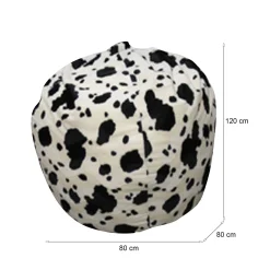 Pouf Lorenza, 80x80 h120 cm, Nero e Bianco, Fantasia a macchie<Dmora Best