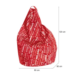 Pouf Marisa, 80x80 h120 cm, Rosso e Bianco<Dmora Best Sale