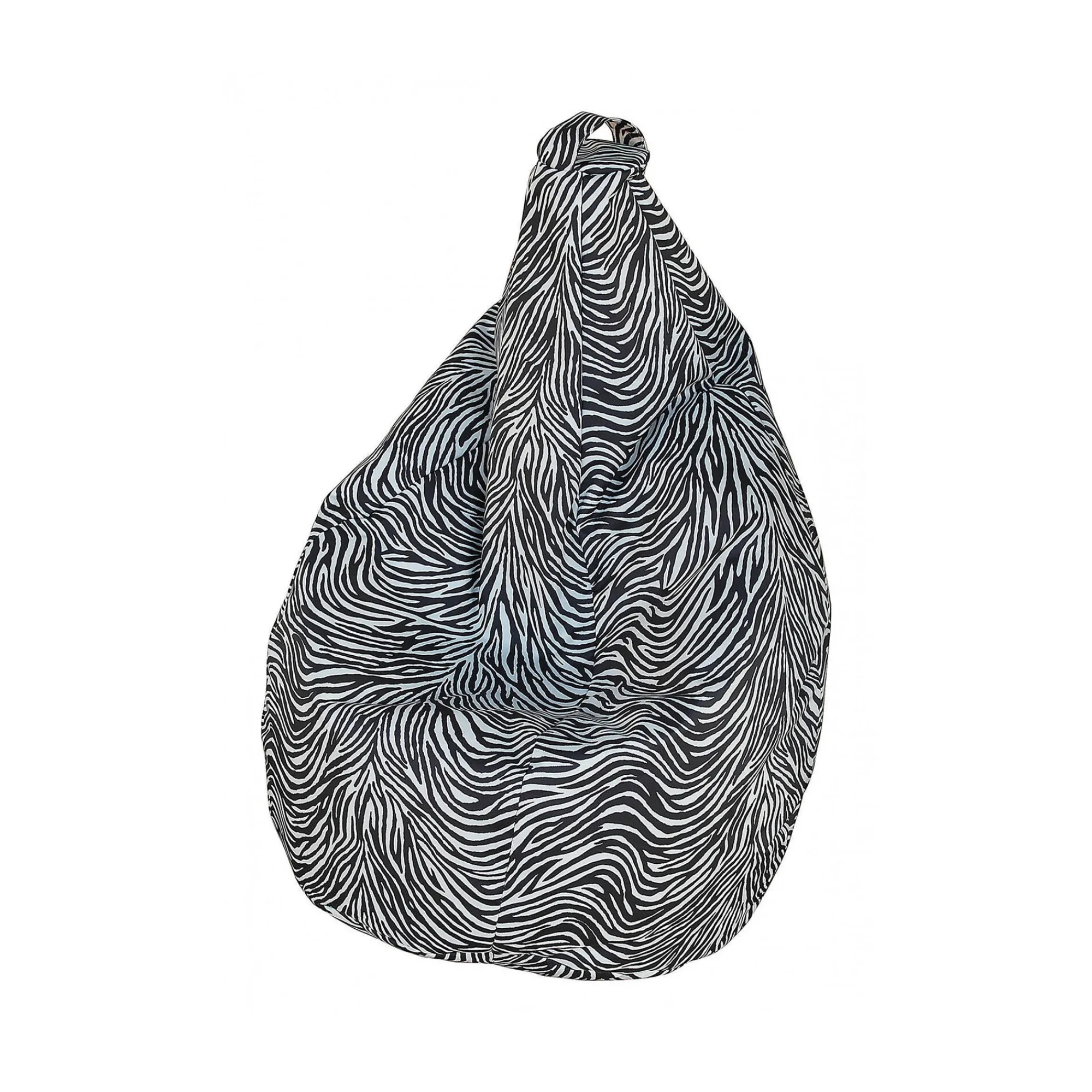 Pouf Maristella, 80x80 h120 cm, Nero e Bianco, Fantasia zebrata<Dmora Clearance
