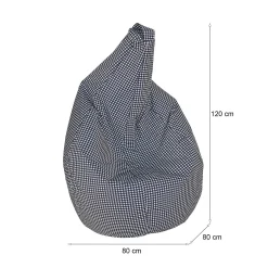 Pouf Maristella, 80x80 h120 cm, Nero e Bianco, Pied de poule piccolo<Dmora Best